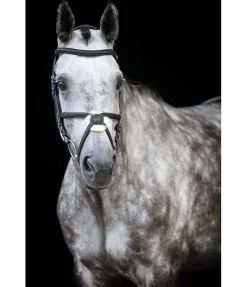 Hot Bridon avec muserolle croisée Diabolo Fourrure D'Agneau|Muserolle Allemande & Croisée