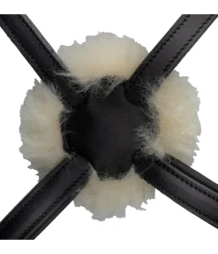 Hot Bridon avec muserolle croisée Diabolo Fourrure D'Agneau|Muserolle Allemande & Croisée