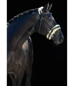 Discount Bridon avec véritable fourrure d'agneau Soft Comfort II Muserolle Française & Combinée|Fourrure D'Agneau