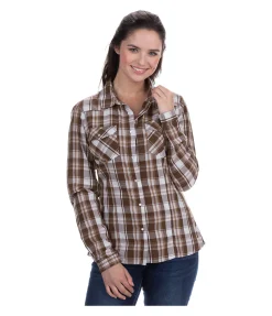 New Chemise femme Karo Femme T-Shirts À Manches Longues