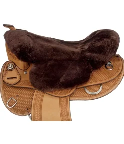 Clearance Couvre-siège en véritable fourrure d'agneau avec pommeau Housse De Selle|Fourrure D'Agneau