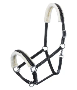 Outlet Licol en cuir avec polaire Teddy Stitch Fourrure D'Agneau|Licols Pour Poneys & Poulains