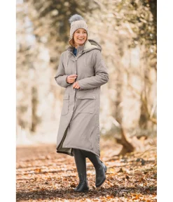 Clearance Manteau de pluie long à capuche doublé en fourrure Teddy Paris Femme Vestes & Manteaux