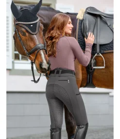 Hot Pantalon d'équitation confort taille haute à fond intégral grip Juliane Femme Pantalons À Fond Intégral|Pantalons D'Équitation À Grip