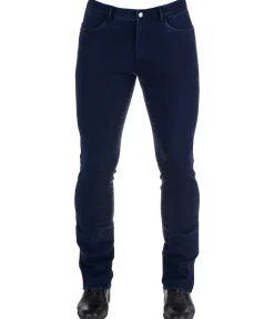 Sale Pantalon d'équitation jodhpur en jean avec fond intégral grip homme Owen Homme Pantalons D'Équitation Homme