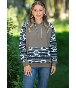 New Sweat à capuche Ikat Femme Vestes Sweat, Vestes Polaire & Hoodies