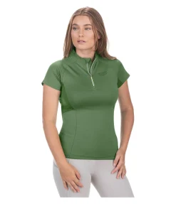 T-shirt technique à zip Lola Femme T-Shirts À Manches Courtes|Hauts D'Équitation De Concours